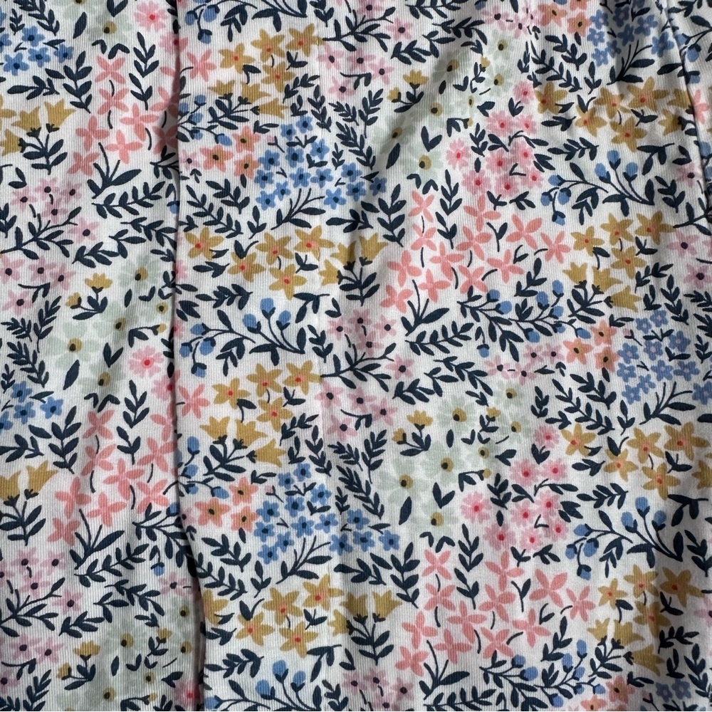 Magnetic Me | Pink and cream Floral Chelsea Footie Pajamas | Size 6-9 Months - Picture 3 of 7